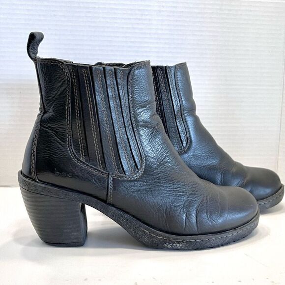 b.o.c Leather Black Boots 7.5 - Picture 1 of 13